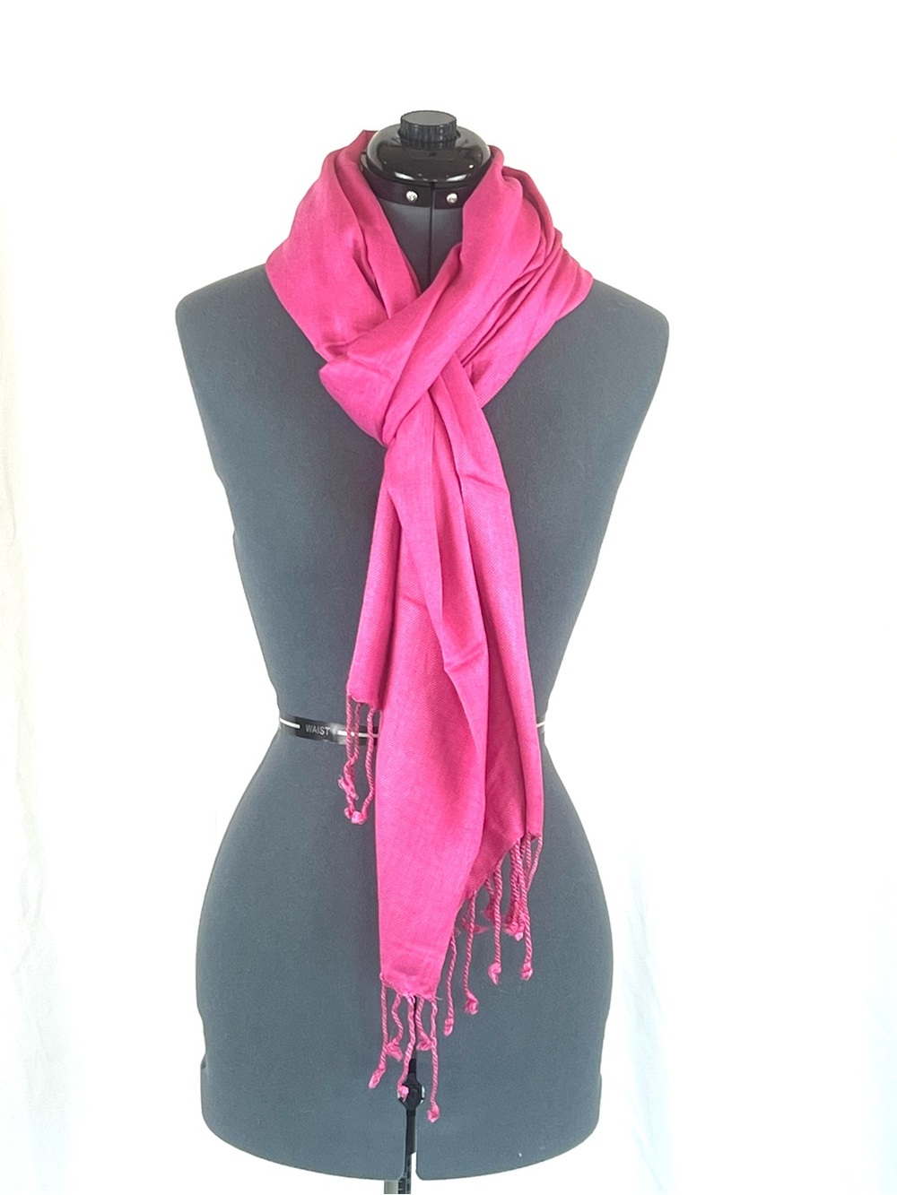 Relativity Fuchsia Pink 100% Rayon Fringe Scarf Lightweight Wrap Shawl 109